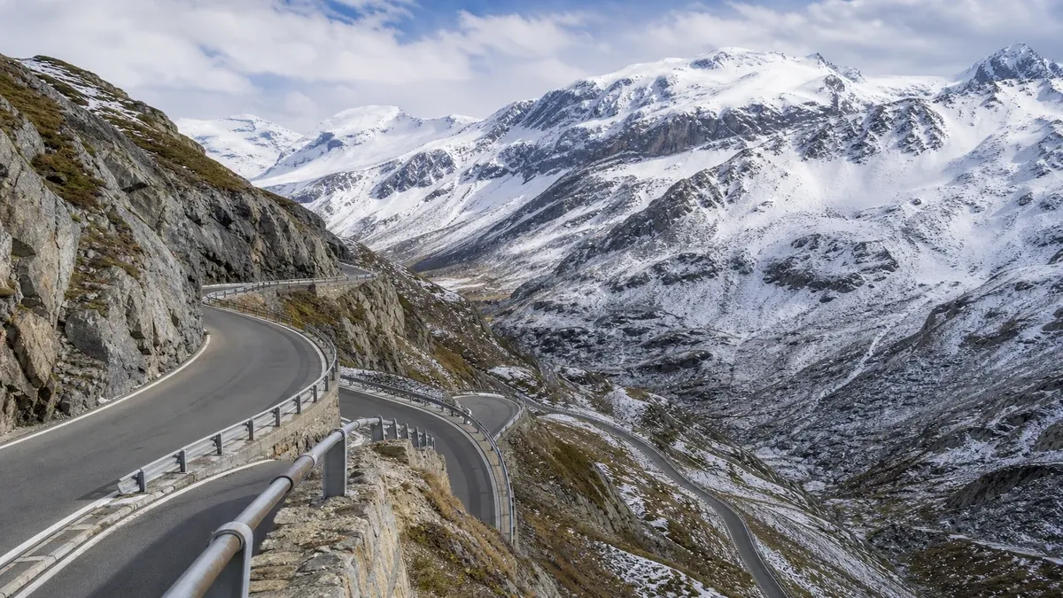 Mountain Passes scenic highway guide illustration