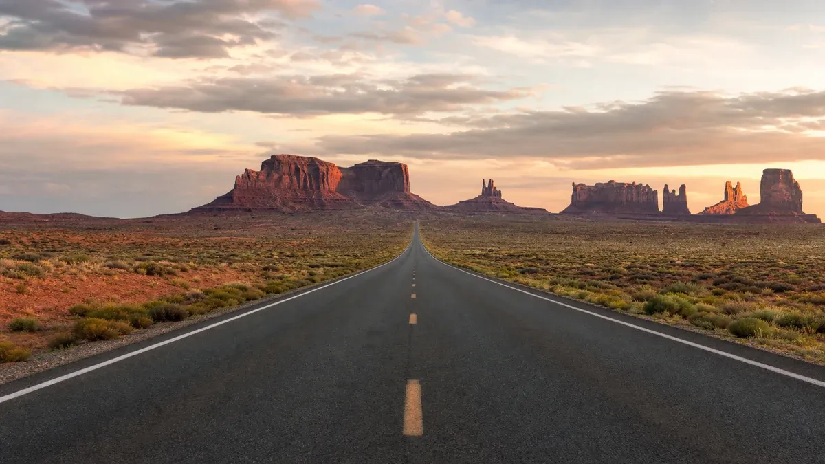 Road Trip Routes scenic highway guide illustration