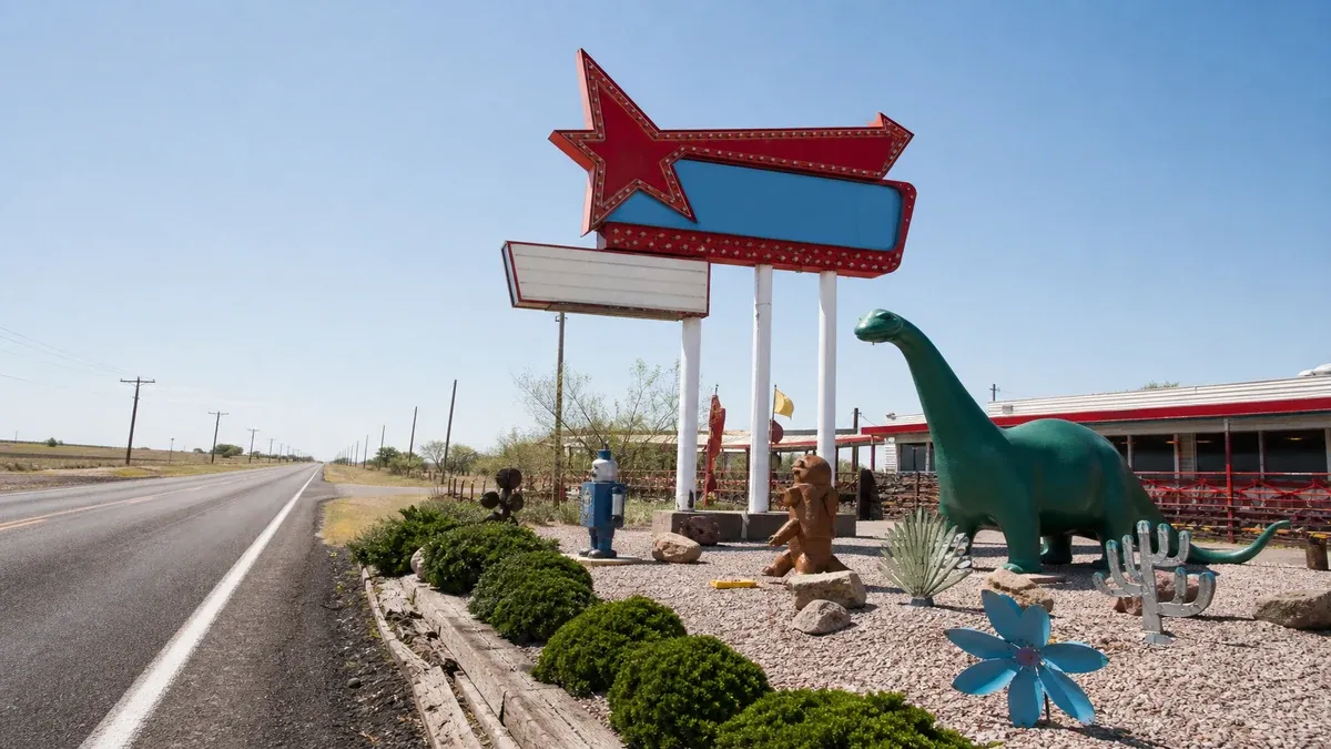 Roadside Attractions scenic highway guide illustration